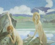 Paul Emile Chabas Two Bathers oil